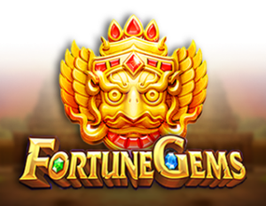 ภาพกราฟิกของอัญมณีแห่งโชคลาภในเกม Fortune Gems ที่ส่องประกายบนวงล้อ